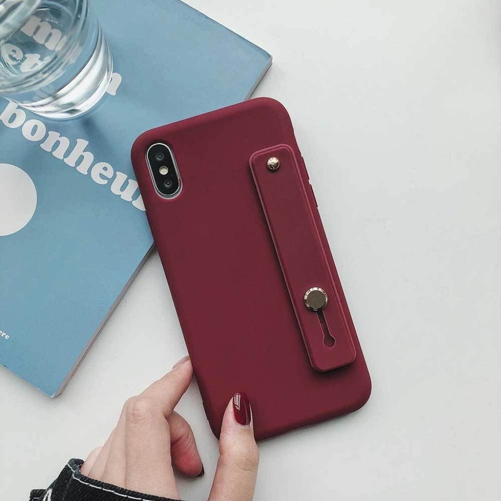 Hand Strap Digital Nomad iPhone 8+ Case, Wine Red